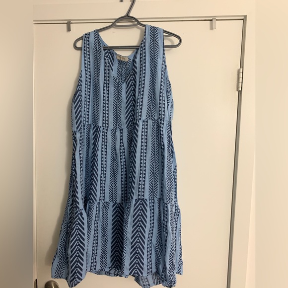 Bellambra A-line Blue Linen Dress (Size L) - Picture 1 of 2